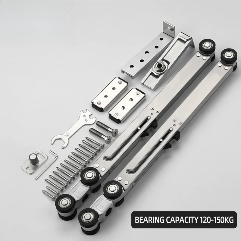 Two-Way Buffered Hanging Wheel Hydraulic Damping Pulley Sliding Door Rail Bidirectional Buffer Suspension Slide Track