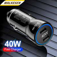 40W Dual PD Car Charger Type C Fast Charging USB C Phone Charger For iPhone 15 Samsung Xiaomi Huawei Quick Charging Car Adapter