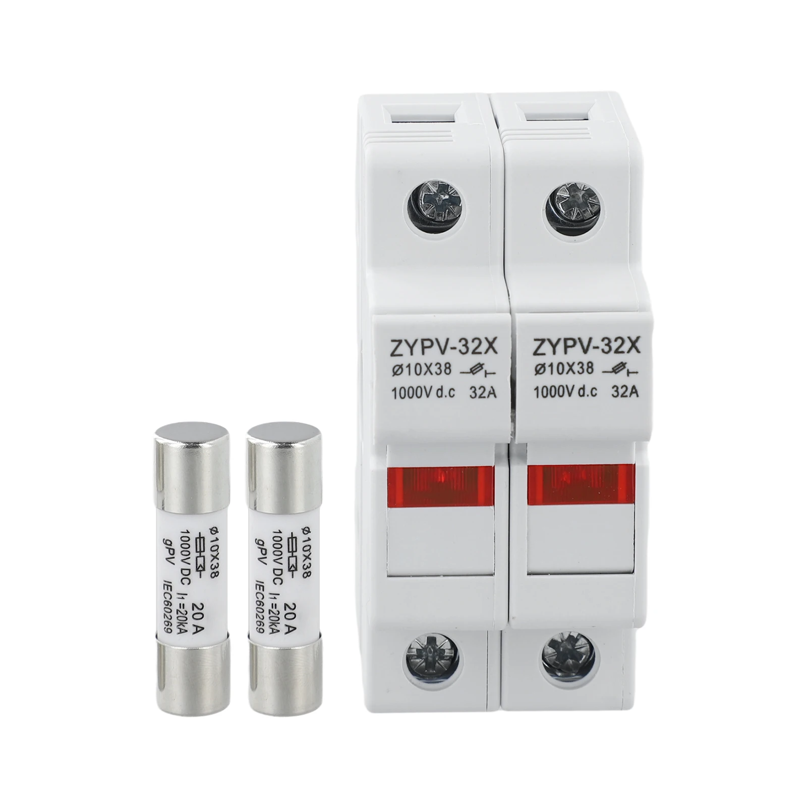 Portafusibile 2P Fusibile 1000 V CC Design compatto per installazioni Alta capacità di interruzione 33 kA CC per sistemi solari fotovoltaici