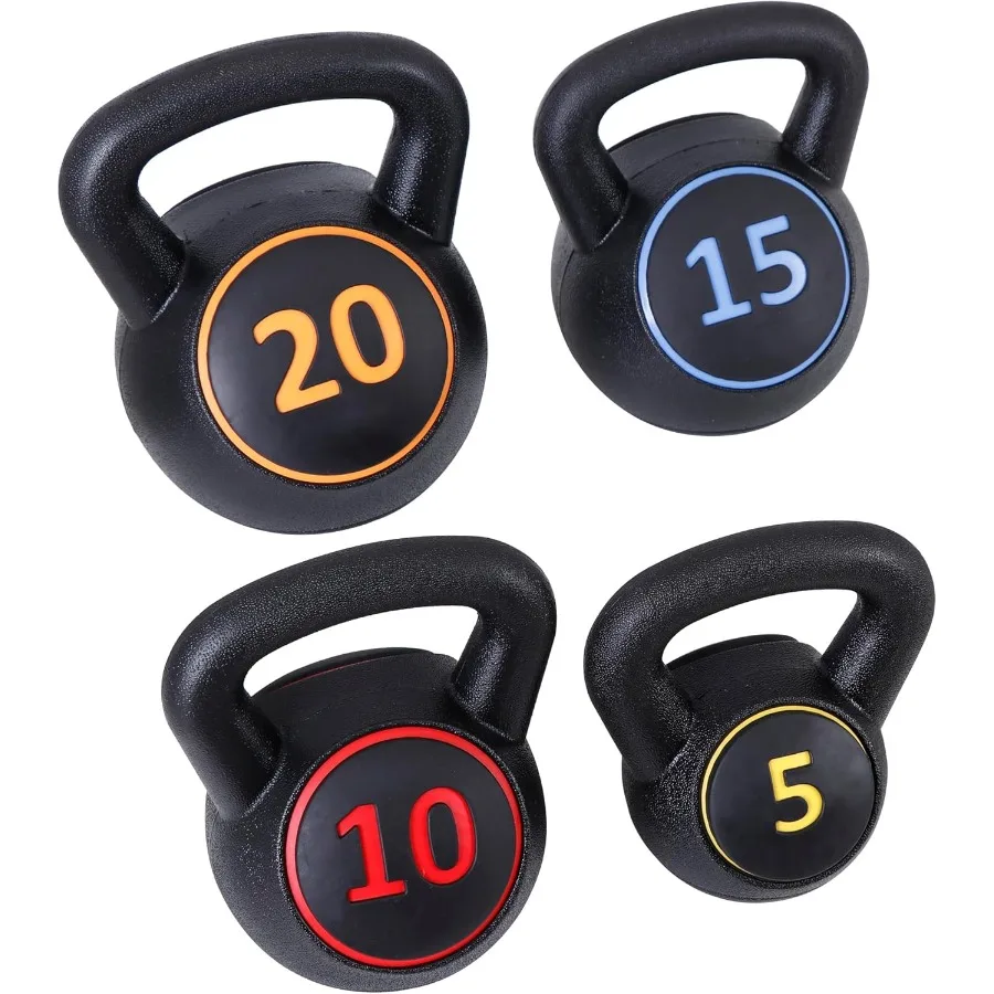 

Kettlebell Sets 3/4 Piece for Women Men Home Gym Exercise Kettle bell Fitness Strength Training Kettlebells 5/10/15/20 lbs Full