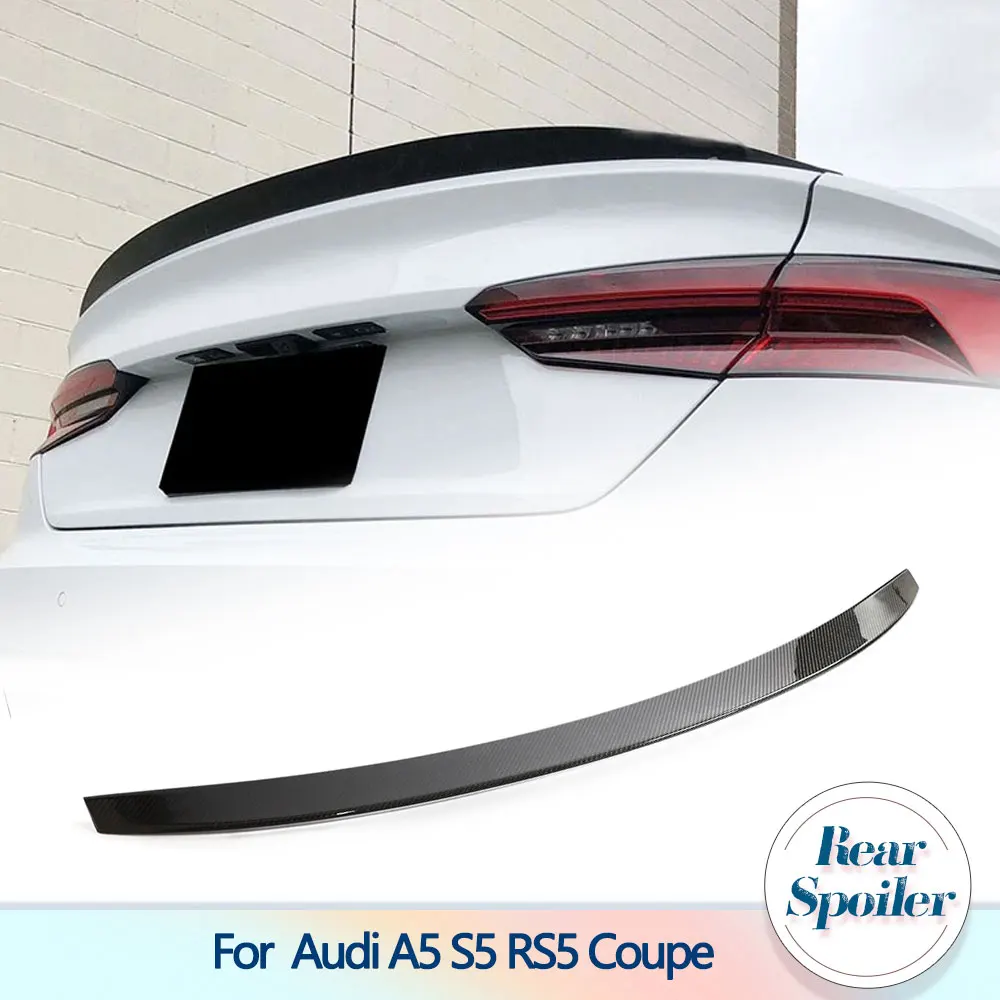

Carbon Fiber Car Rear Trunk Spoiler Wings For Audi A5 S5 RS5 Coupe 2017-2023 Rear Boot Lip Wing Lip Spoiler