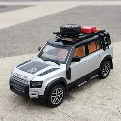 1/24 Alloy Car Model Diecast Metal Toy Off-road Vehicles Model Simulation Sound Light Collection for Range Rover Defender Gifts