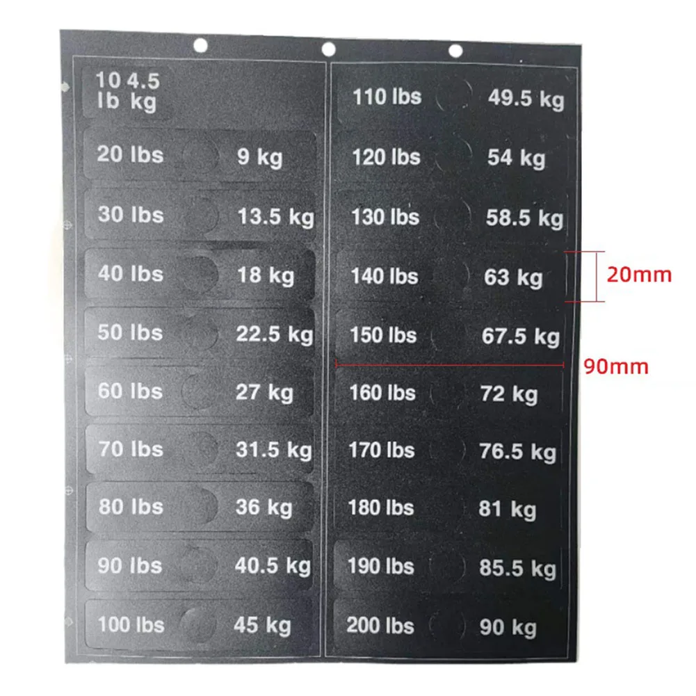 Weight Stickers Self-Adhesive Weight Stack Labels Gym Equipment Weight Plate Sticker Fitness Equipment Stickers view 2