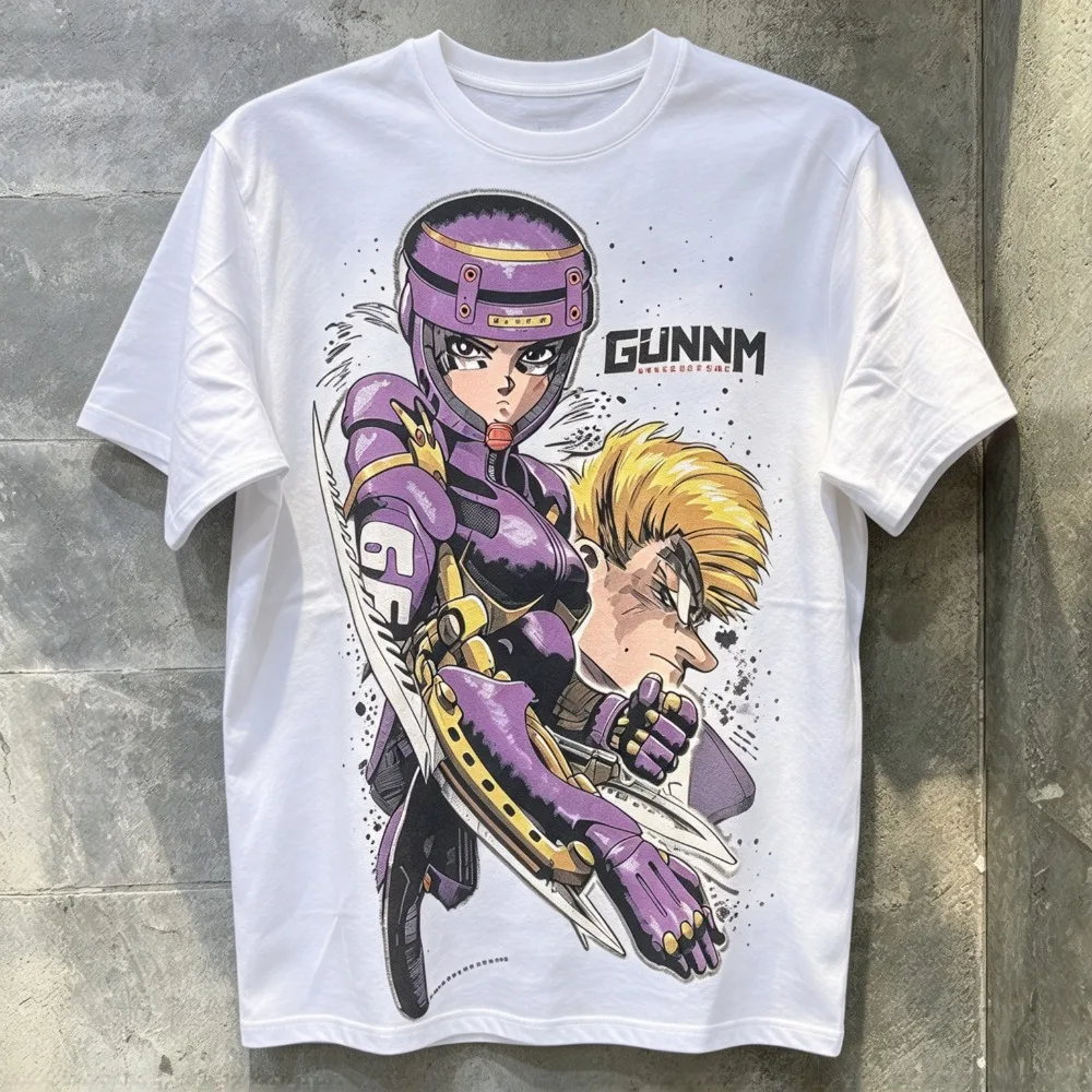 2026 New  Unisex Vintage T-shirts Battle Angel Alita Gunnm Gally Motorball Cyberpunk Anime Manga Graphic