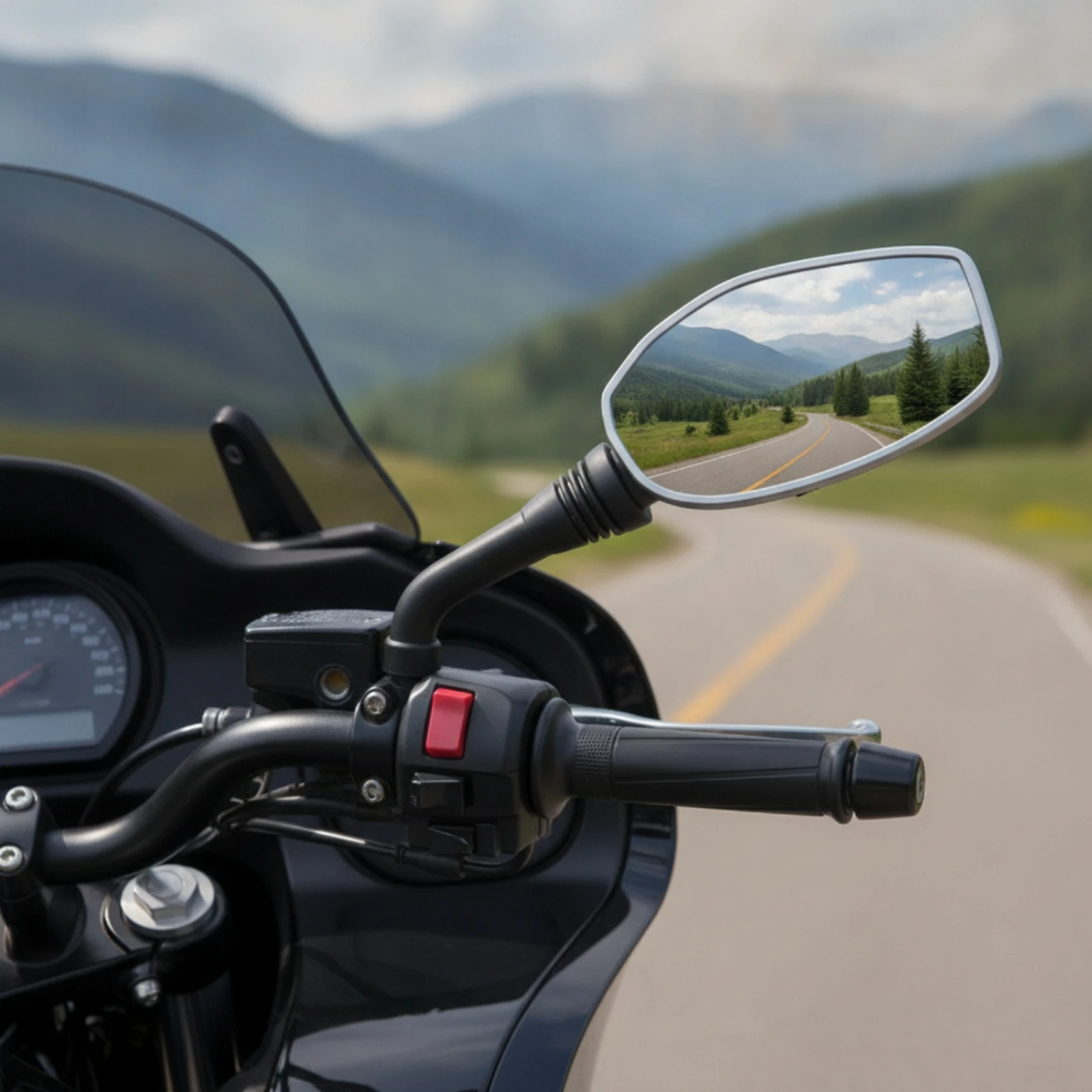 Motorcycle Dash Cam Wifi Motorcycle Mirror Camera Rear View Mirror Dash Cam Loop Recording for Motorcyclists, Motorcycles