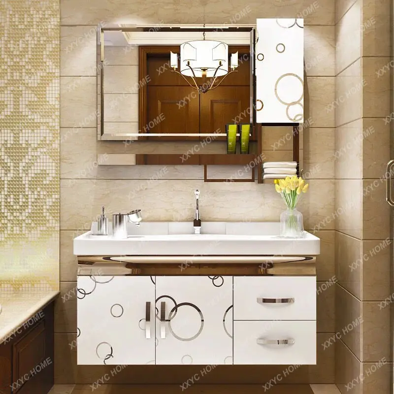 Floor Bathroom Cabinet Bathroom Washbasin Wash Basin Wall Cupboard Assembled Cabinet Washstand