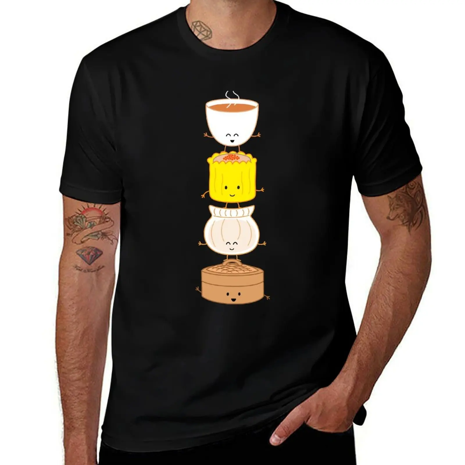 Camiseta con estampado ligero de Dim Sum (har gow siu mai steamer tea) de queenie's cards