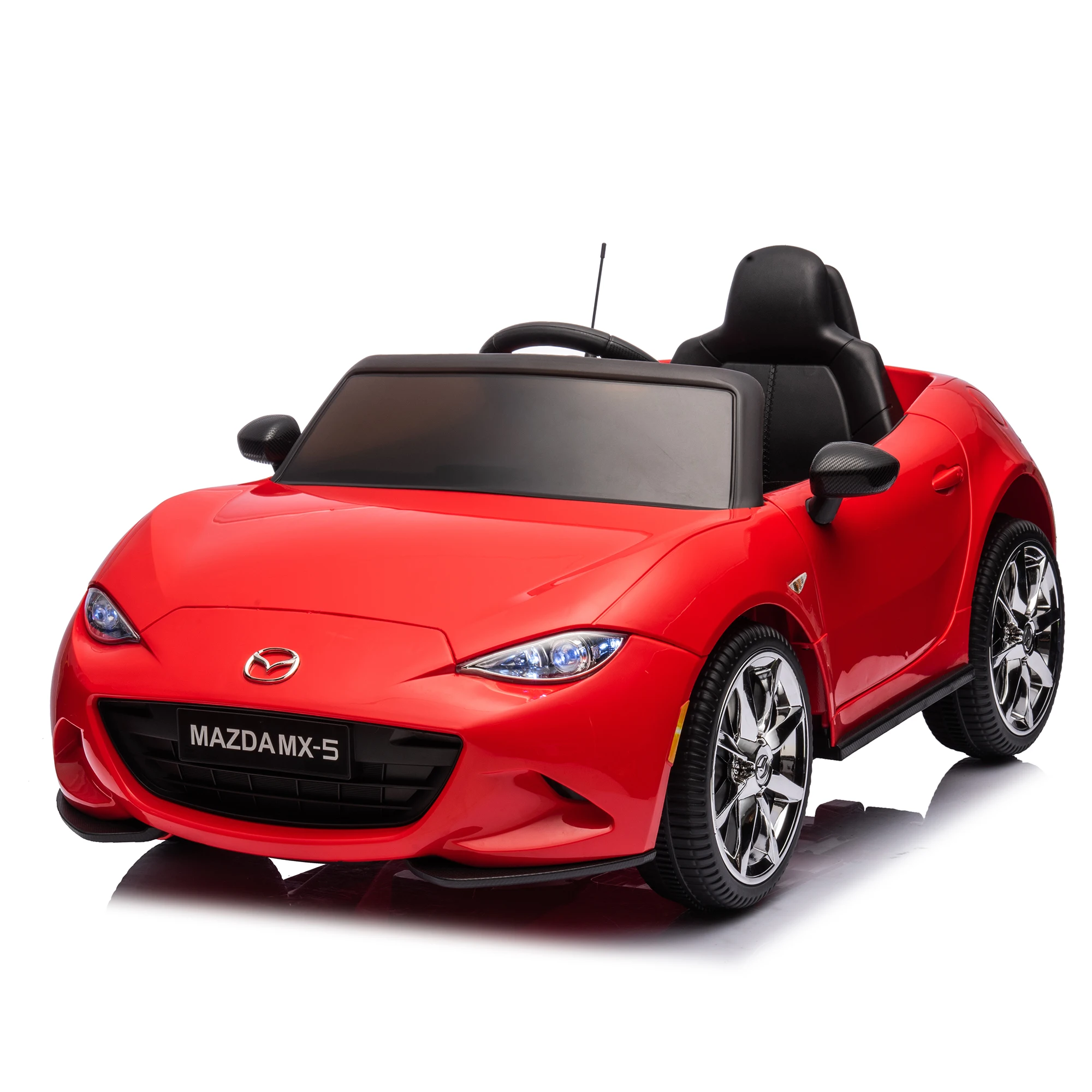 Lizenzierte Mazda MX-5 RF,12V Kinder fahren mit dem Auto 2,4g mit Eltern Fernbedienung, Elektroauto für Kinder, Drei-Gang-Elektroauto