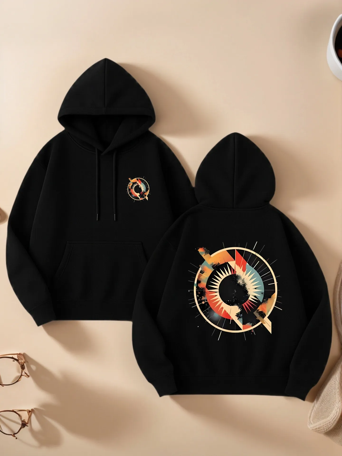 Sudadera con capucha gráfica para mujer, estampado gráfico vintage, estilo streetwear, tela suave, uso diario informal, para hombres jóvenes