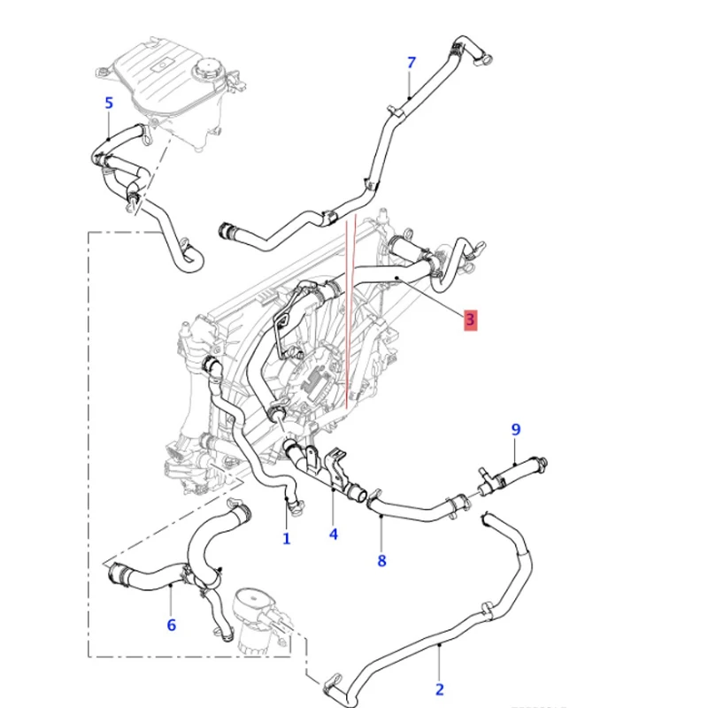 C2D20061 C2D52013 C2Z28162 Jaguar Radiator top hose