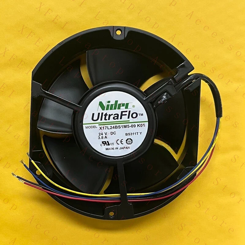 

D FOR Nidec X17L24BS1M5-09 K01 24V DC 3.8A Cabinet Inverter Cooling Fan