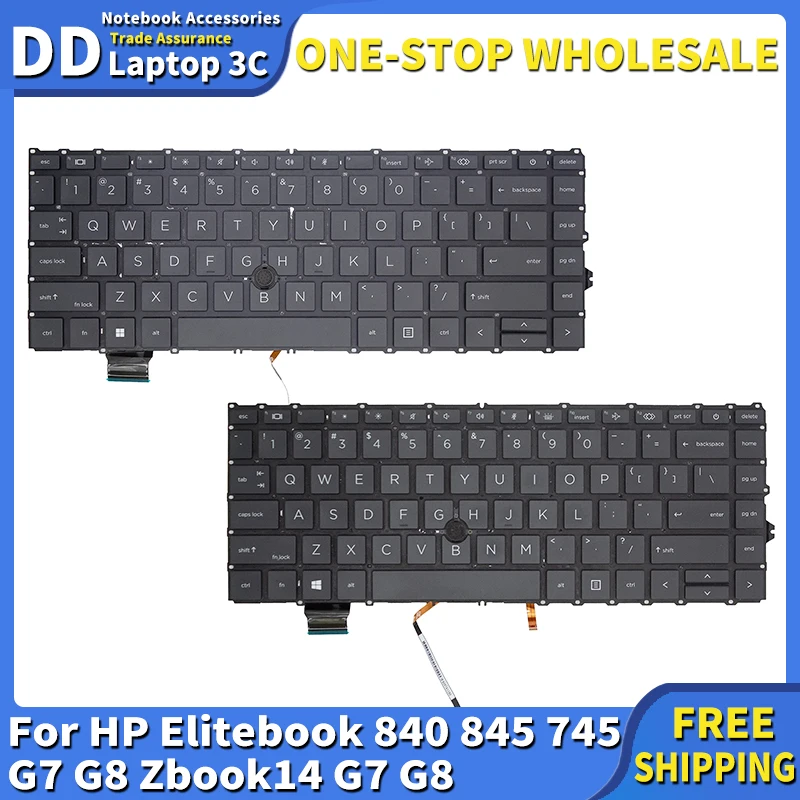 

New Laptop US Keyboard for HP Elitebook 840 845 745 G7 G8 Zbook14 G7 G8 Notebook Replacement Keyboard with Backlight English