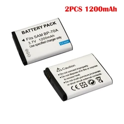 2PCS 1200mAh BP-70A BP70A For SAMSUNG PL80 ES70 ES73 ES74 ES75 PL90 PL100 PL101 PL120 PL170 PL200 PL201 SL50 SL600 SL605 SL630