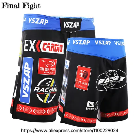 Herr MMA-shorts Vszap snabbtorkande fighting-shorts med delade sidor för Muay Thai-boxning, BJJ-träning, professionella grappling-shorts 10 best sales herrshorts med sidoslit - №6