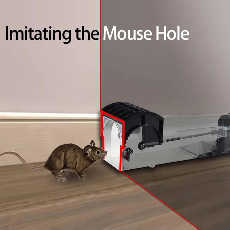 Inteligente Auto-bloqueio Ratoeira Empresa Segura Transparente Household Mouse Catcher Plástico Reutilizável Humana Indoor Outdoor Rat Trap