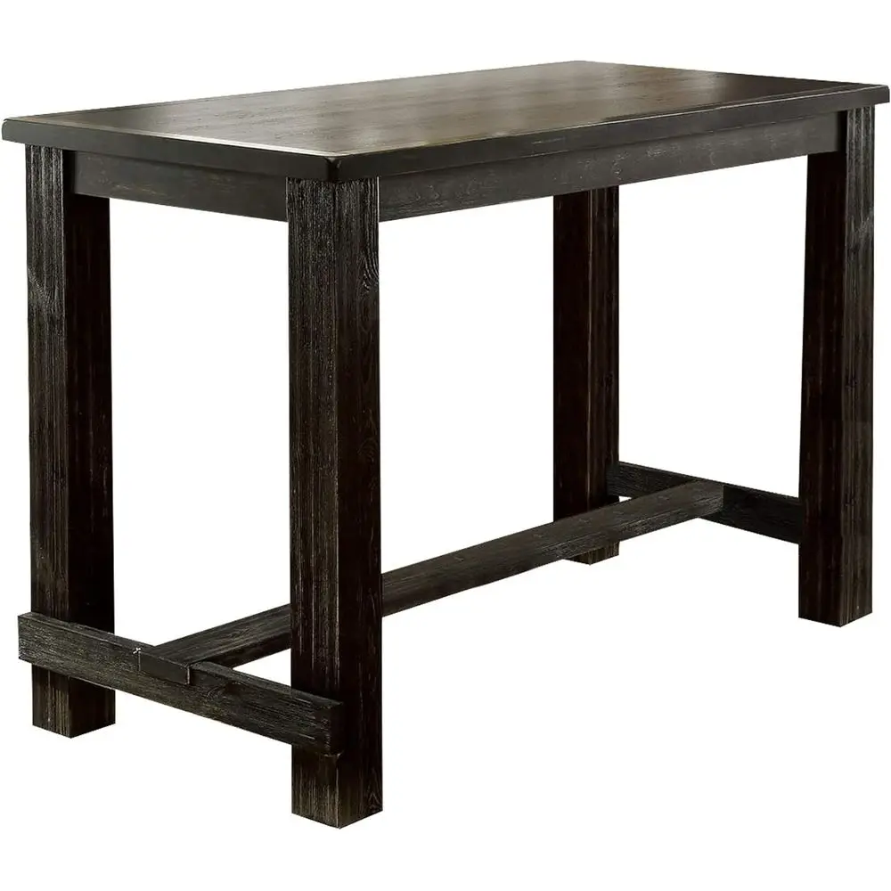 

Деревянный барный стол ручной работы с прочными блочными ножками, насыщенная коричневая отделка