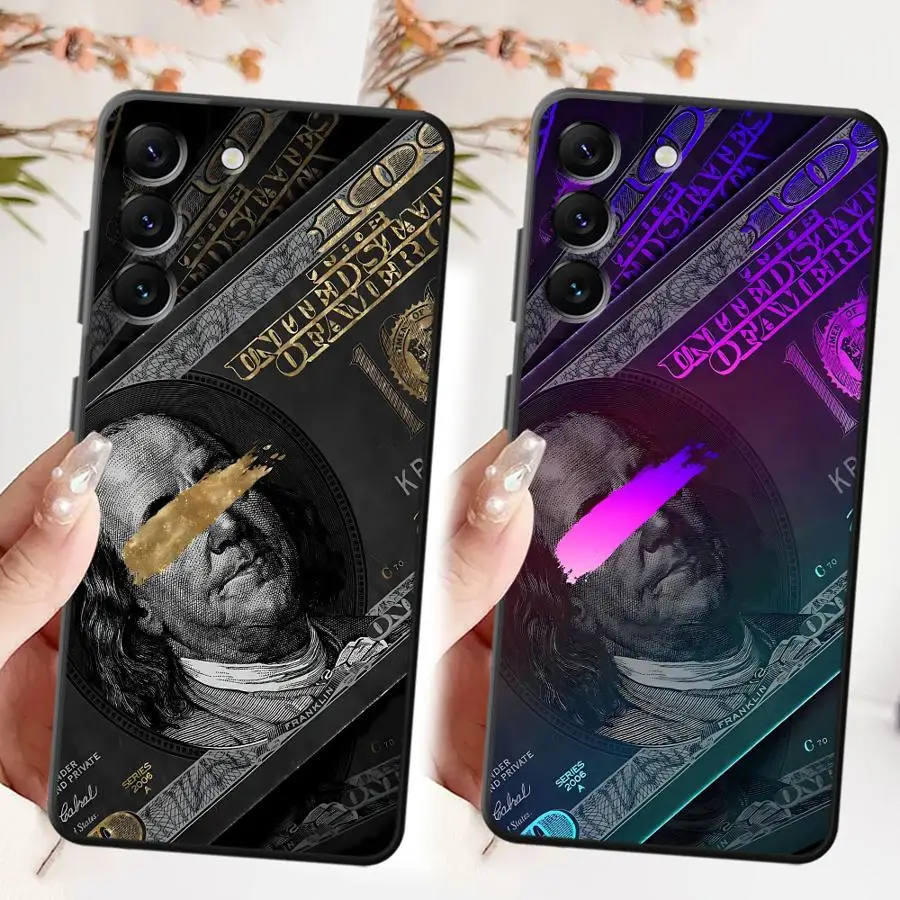 เคสโทรศัพท์มือถือแบบนิ่มสีดำลาย Cool 100 Dollar Bank สำหรับ Samsung Galaxy A51 A73 A36 A22 A52 A26 A72 A32 A25 A71 A35 A41 A24 A55 A23