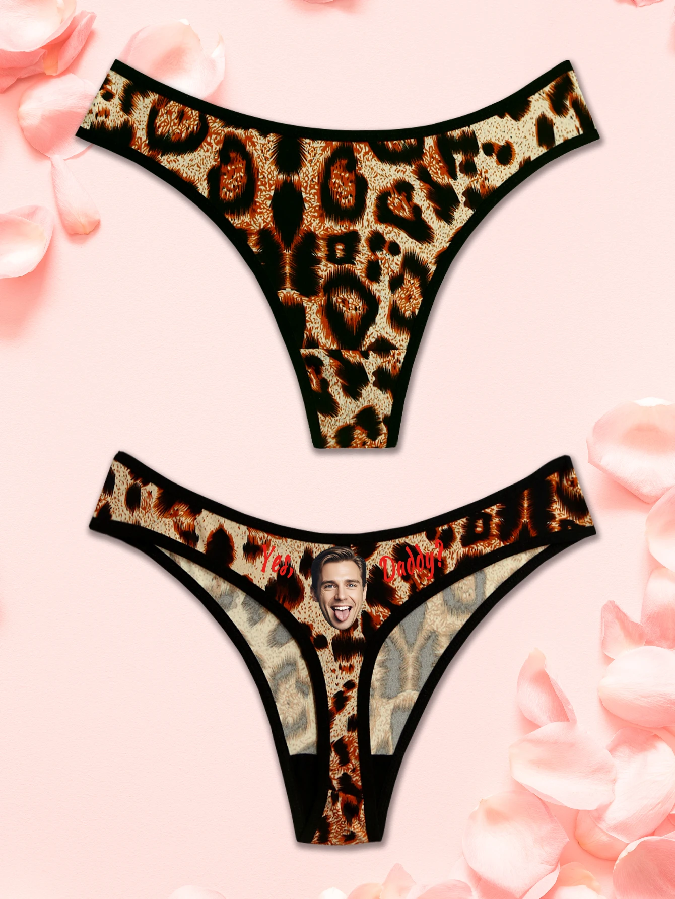 Customizable Sexy Low-Waist Briefs with Couple's Avatars And Love Letter Print for Men Women Perfect for Valentine's Day Christm image 4
