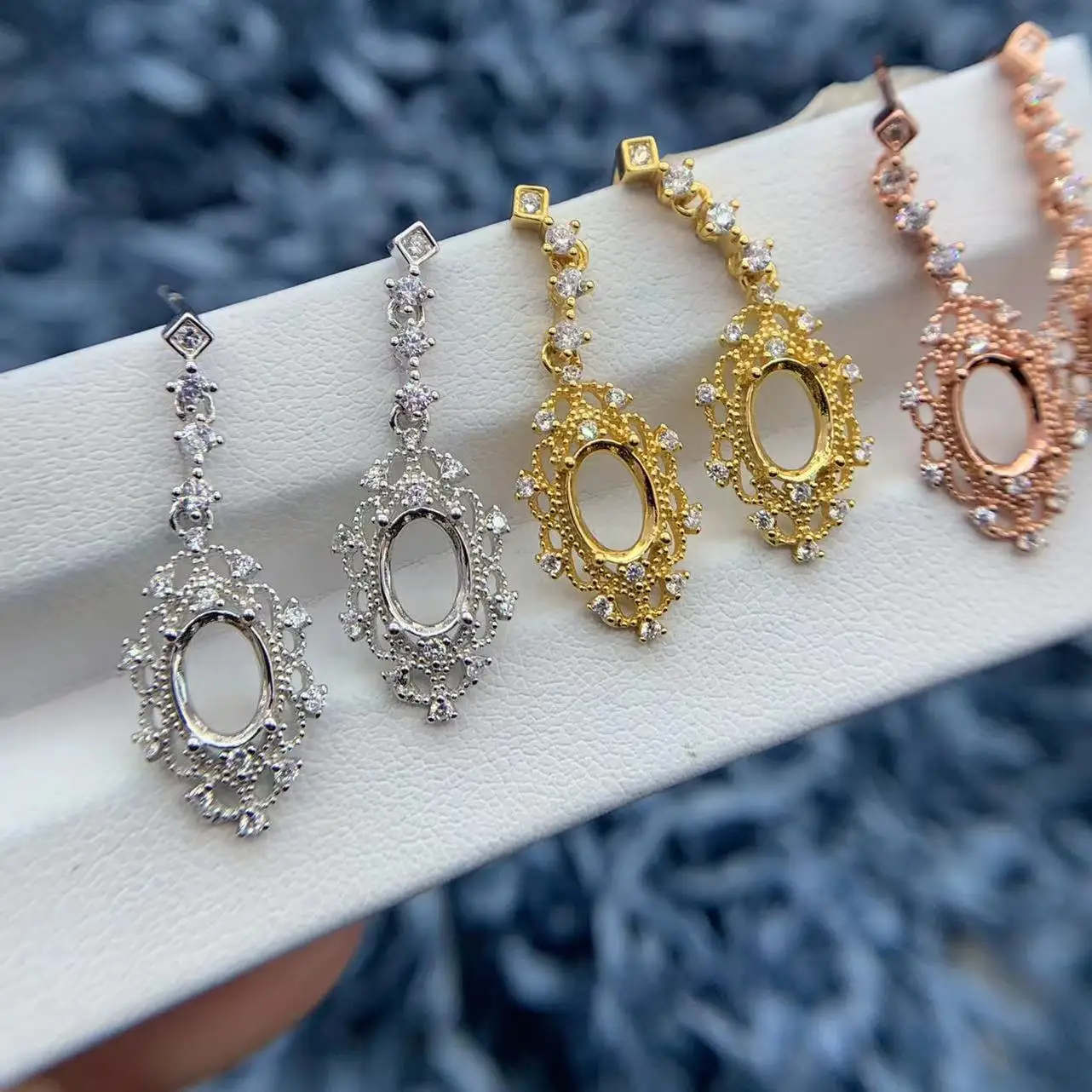 

MeiBaPJ инкрустация эллиптический 5*7 мм драгоценный камень S925 стерлингового серебра DIY пустой набор держатель женские изысканные очаровательные свадебные украшения