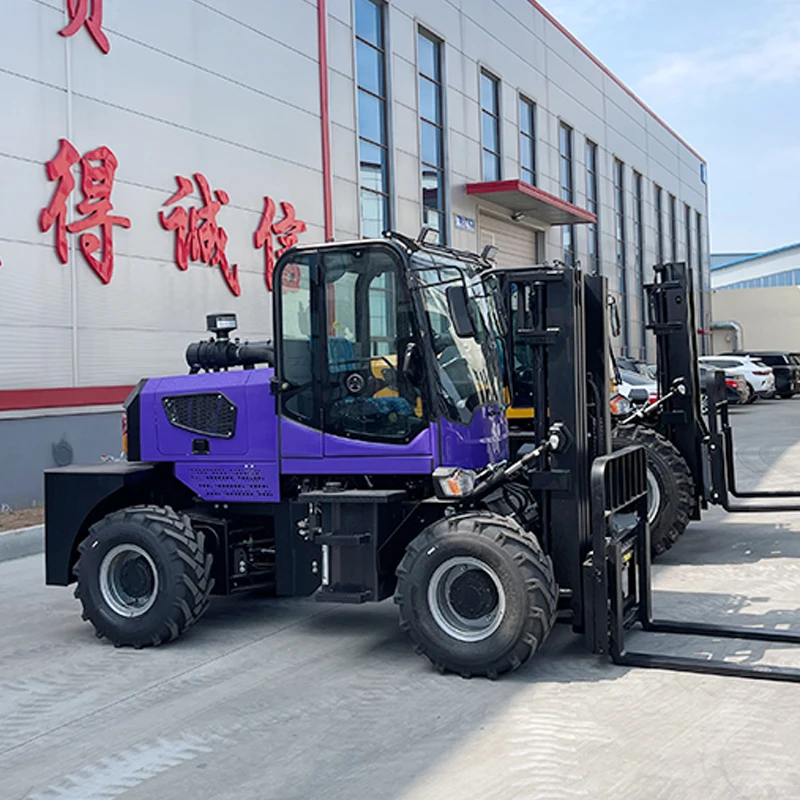 3.5 Ton 5 Ton 10 Ton 4x4 Rough Terrain Diesel Forklift All Terrain Forklift Truck Internal Combustion Montacarga 3.5 Ton 5T