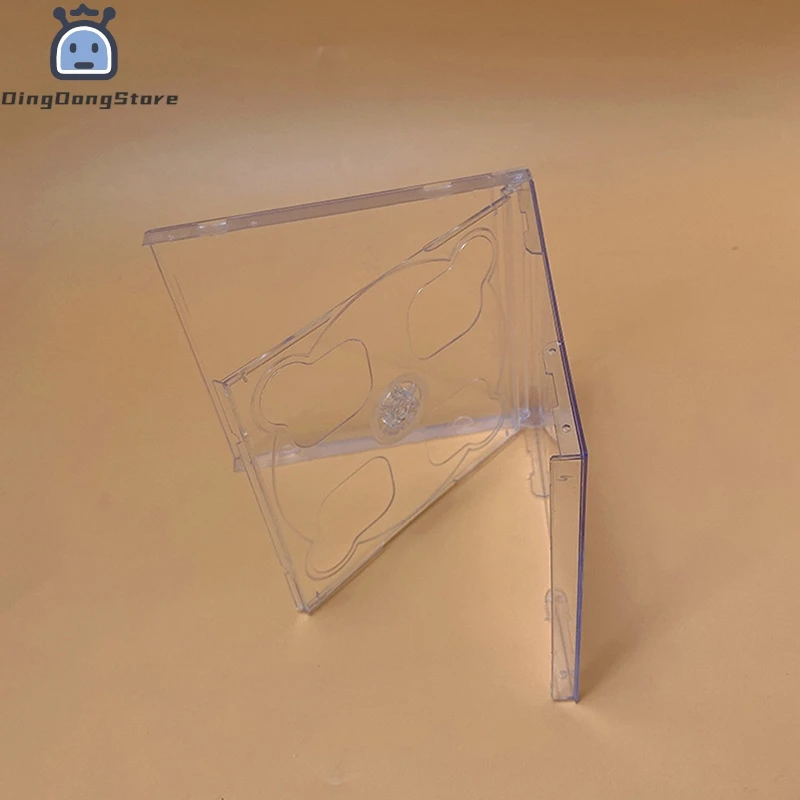 1Pc Square Transparent Bottom CD Box Empty CD Case PP Plastic Milky Transparent CD Case CD Case Capacity 2 Discs
