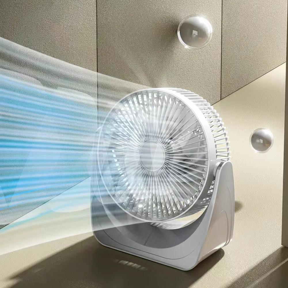 8 Inch Desktop Fan USB Rechargeable Cooling Air Circulator Portable Quiet Wall Mounted Fan For Dormitory Office Study Home view 4