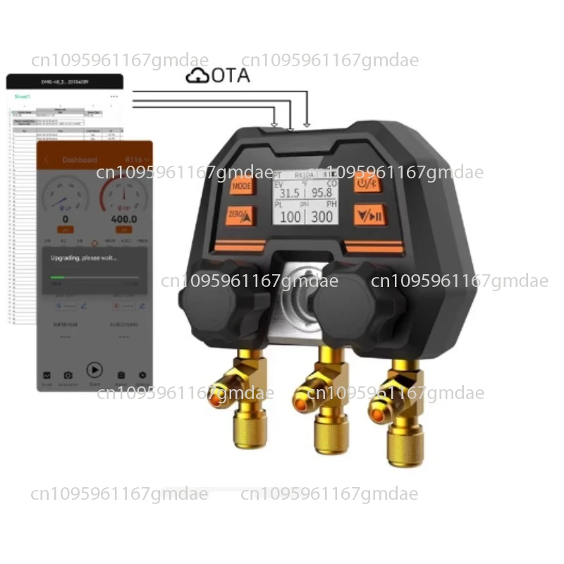 Bluetooth Wireless APP Digital Doppel Meter Ventil Elektronische Digitale Manometer Schnee Kältemittel Fluorid Meter Gruppe DMG4B