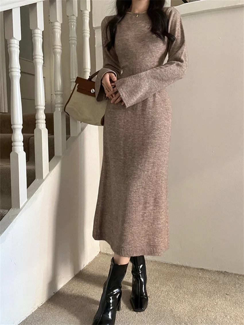 

Alien Kitty Sweaters Dress Women Chic Slim Spring Party Gentle Hollow Out 2024 Lady New Daily Knitted Elegant Warm Office Lady