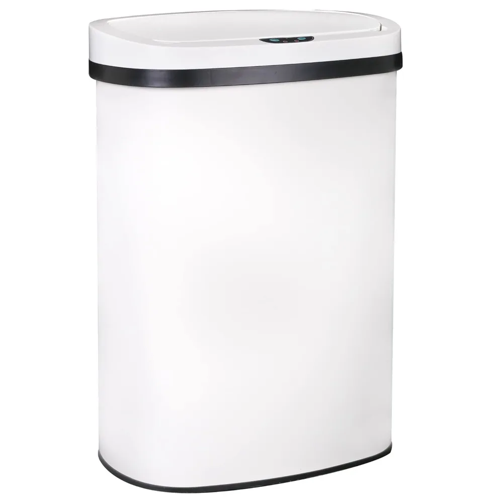 

Kitchen Trash Can Office Bathroom Bedroom Waste Bin with Lid Automatic Sensor Touch Free Stainless Steel Garbage Can 13 Gallon