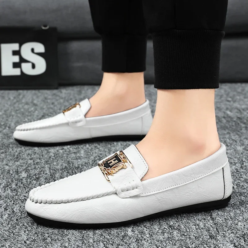 Men\'s Leather Casual Shoes Luxury Flats Social Moccasins Loafers For Men Comfortable Slip-Ons Fashion Driving Outdoor Shoes Male