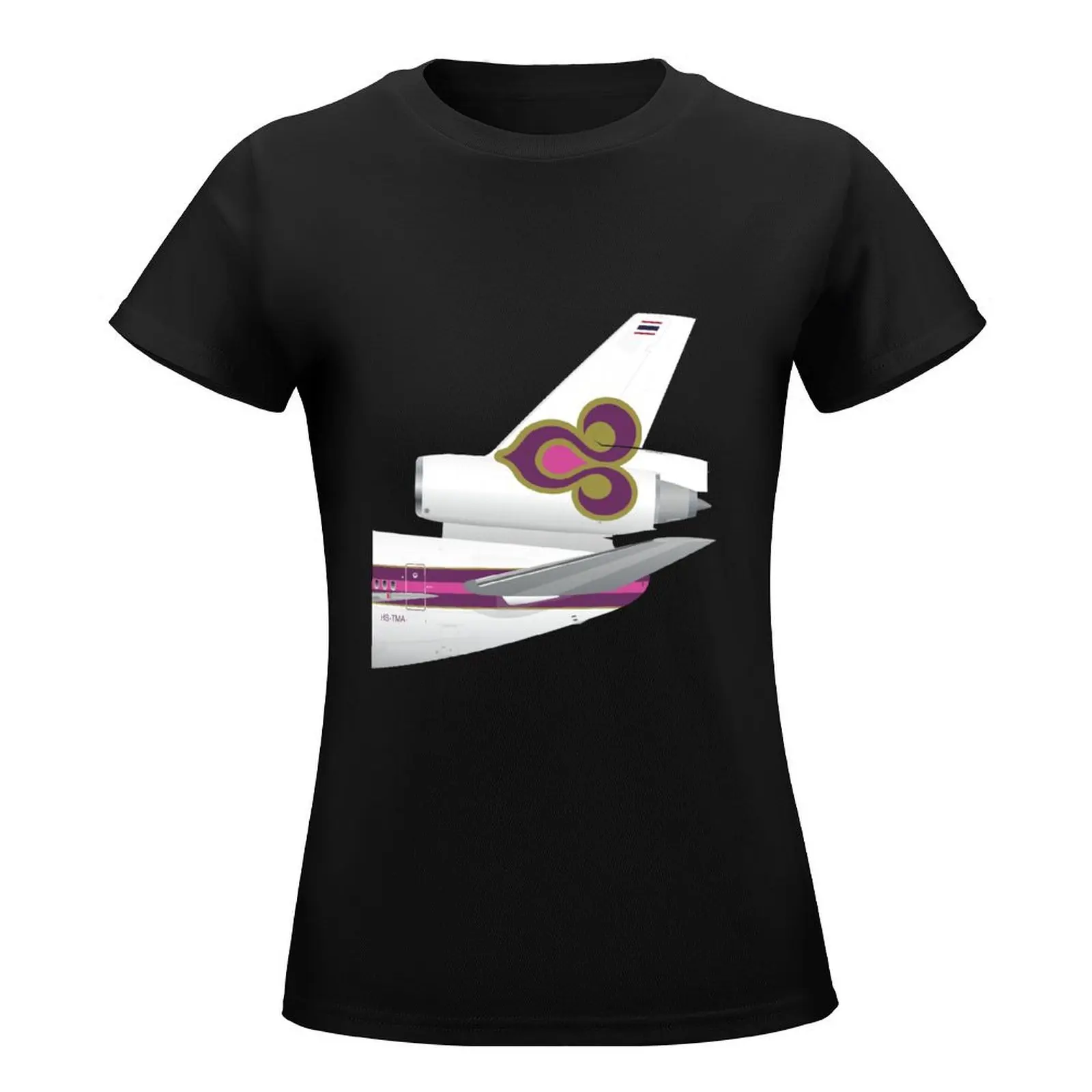 Wings In Uniform - DC-10 - Thai Airways International 80s T-Shirt kawaii clothes tops new edition t shirts for Women