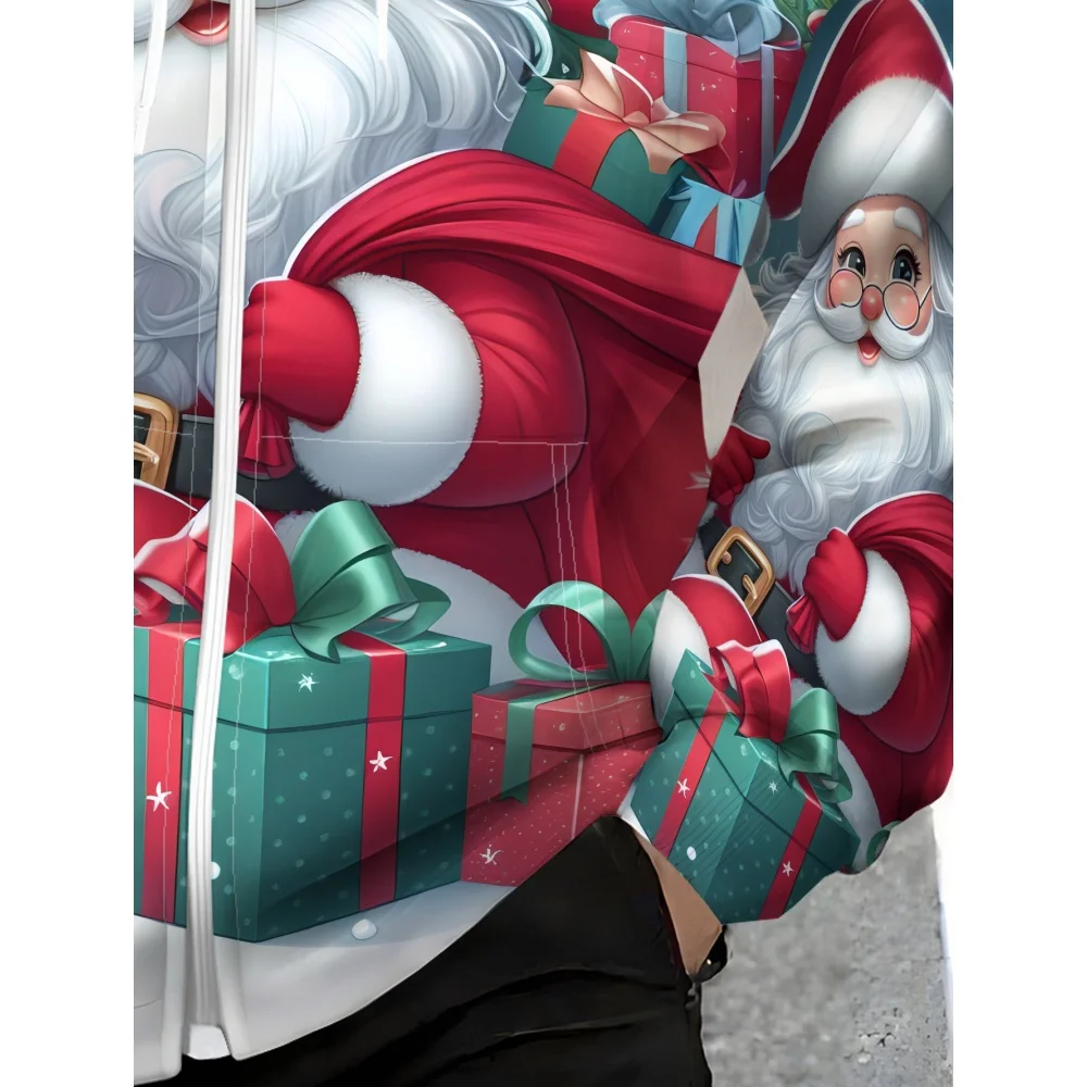 سانتا كلوز ثلاثية الأبعاد الجرافيك طباعة قلنسوة بسحاب الرجال النساء بلايز موضة عيد الميلاد قلنسوة بسحاب البلوز ثلج رياضية الرجال الملابس