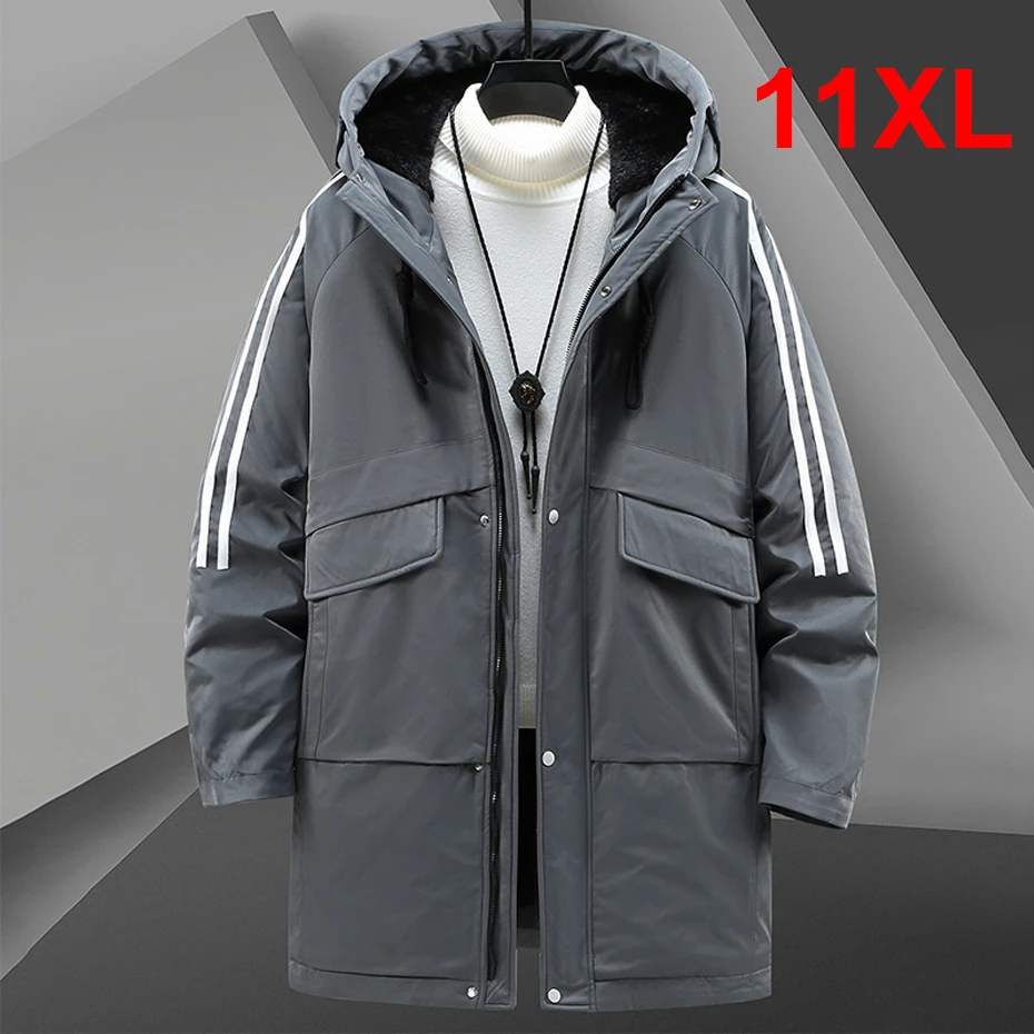 Winter Parkas Men Thick Warm Jacket Coat Plus Size 11XL Fashion Casual Warm Fleece Cargo Jacket Male Thick Windbreak Outerwear