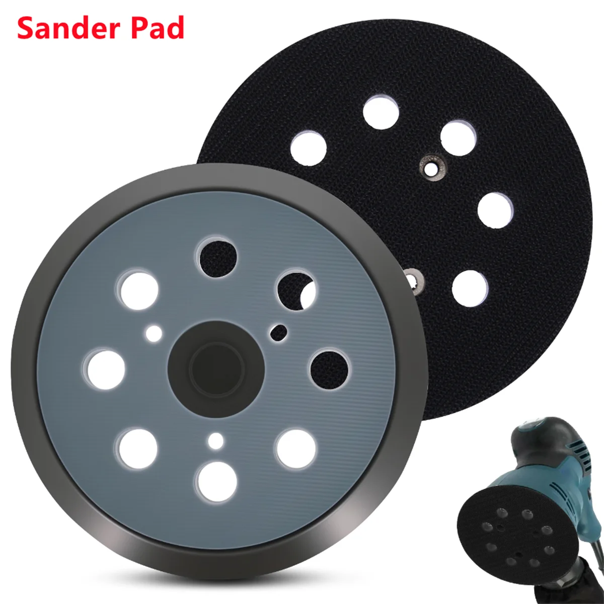 

125 мм 5-дюймовая шлифовальная подушечка с 8 отверстиями, 3 гвозди, шлифовальный диск, подушечка с крючком и петлей, шлифовальные подушечки для электрической орбитальной шлифовальной машины, полировки