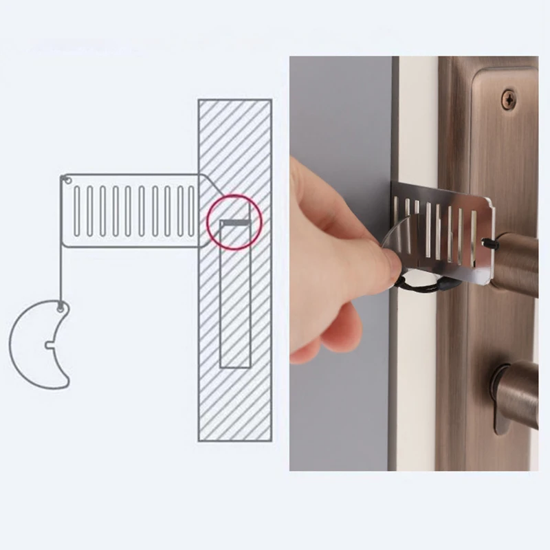 Portable Door Lock Punch-free Security Door Locker Safety Latch Metal Lock Home Room Hotel Travel Anti Theft Door Stopper Tool