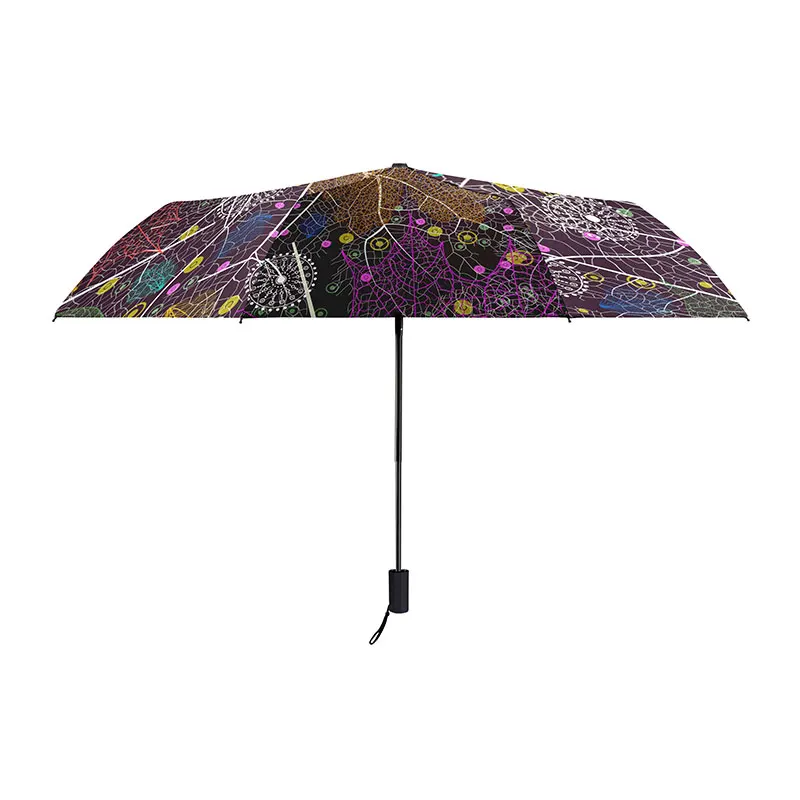 Colorful leaf Folding umbrella Gift Travel Idea Ultra light portable compact uv protection against rain parasol for women