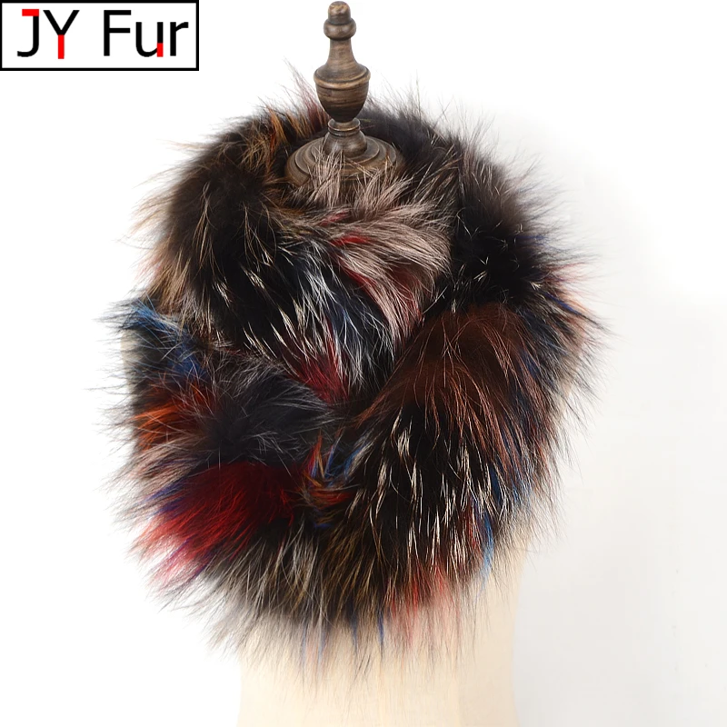 

Women Natural Fox Fur Ring Scarves Real Fox Fur Lady Scarfs Winter Knitted Genuine Fox Fur Neckerchief Luxury Warm Fox Fur Scarf