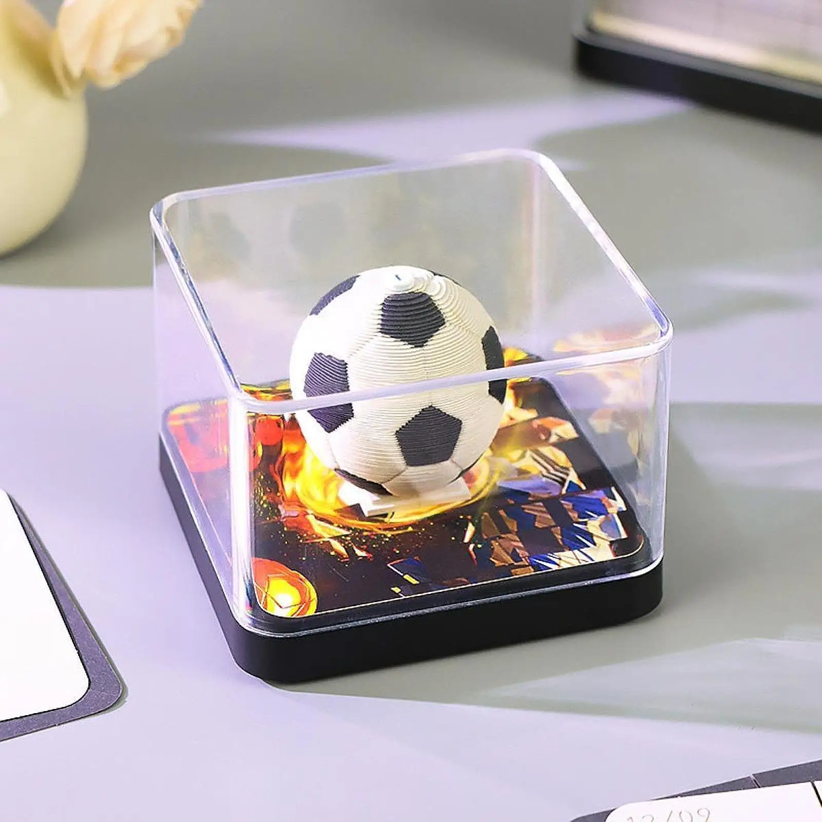 2025 Calendar Memo Pad Creative Soccer Ball Model Notepad Desktop Ornament
