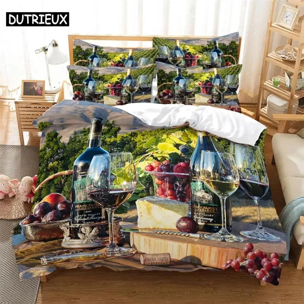 Fine wine Bedding Set Duvet Cover Set 3d Bedding Digital Printing Bed Linen Queen Size Bedding Set Fashion Design