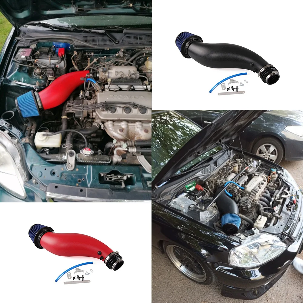 Car Air Intake Pipe For Honda Civic 92-00 EK EG Air Filter Intake Pipe Black Red Blue Real Carbon