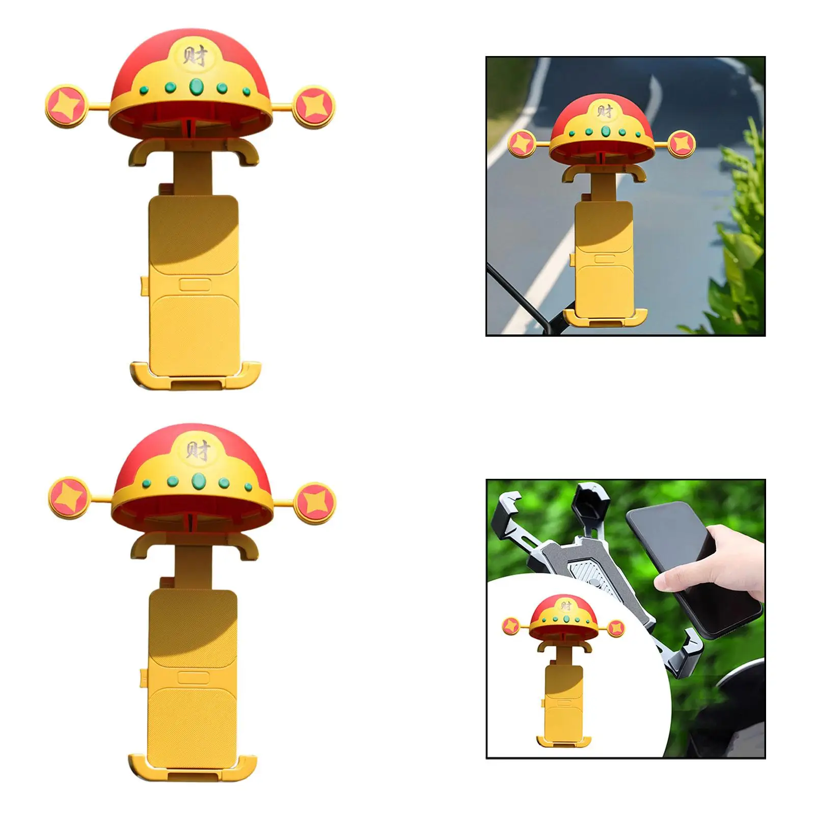 

Милый держатель God of Wealth, защита, регулируемый угол, противоударное крепление для телефона на велосипеде, мотоцикле