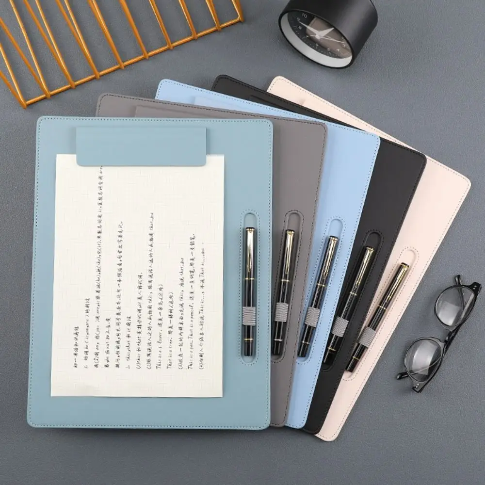 Portable A4 Magnetic Business Folder PU Leather Multi-function File Folder School Office Supplies 3-in-1 Paper Clip Board