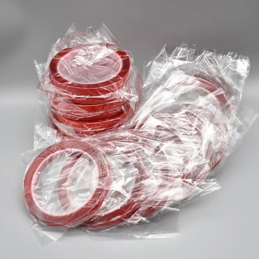 3Meters/Roll PET Red Film Double Sided Tape 6-50mm Width Strong Self Adhesive Sticker Tape Clear No Trace Fixed Pasted Tapes