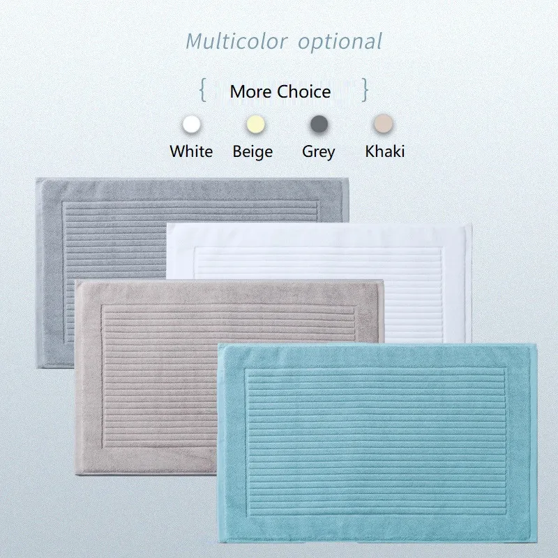 5 Star Hotel Home Cotton Floor Towel Bath Mat Striped Absorbent Jaquard Bathtub Side Pad Non Slip Shower Toilet Bathroom Mat