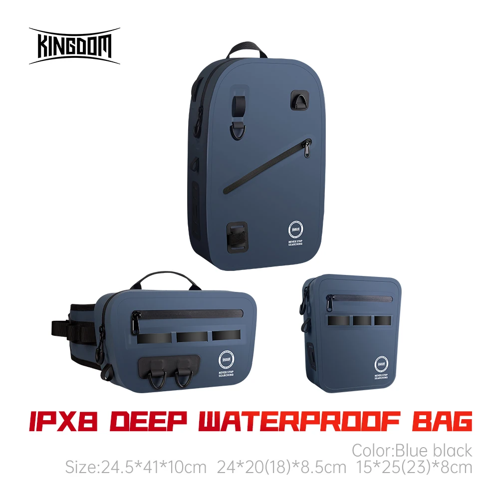 キングダム多機能釣りバッグ-防水ハイパロン4200-ショルダー-レッグ-ウエスト-アウトドアスポーツ釣りルアーラインボックス収納バッグ