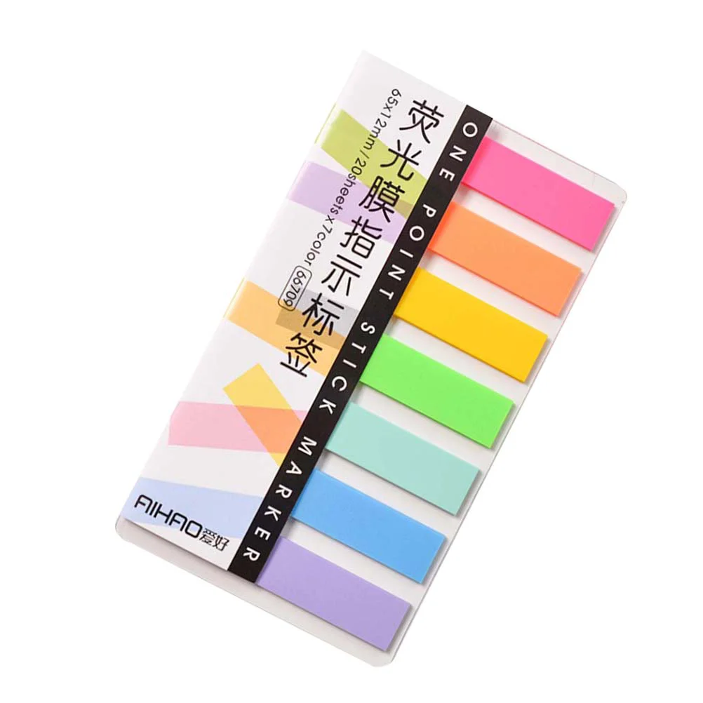 1 Pack Neon Page Markers Colored Tabs Flags Sticky Memo Notes for Page Marker(Multi Color) neon tabs sticky neon notes