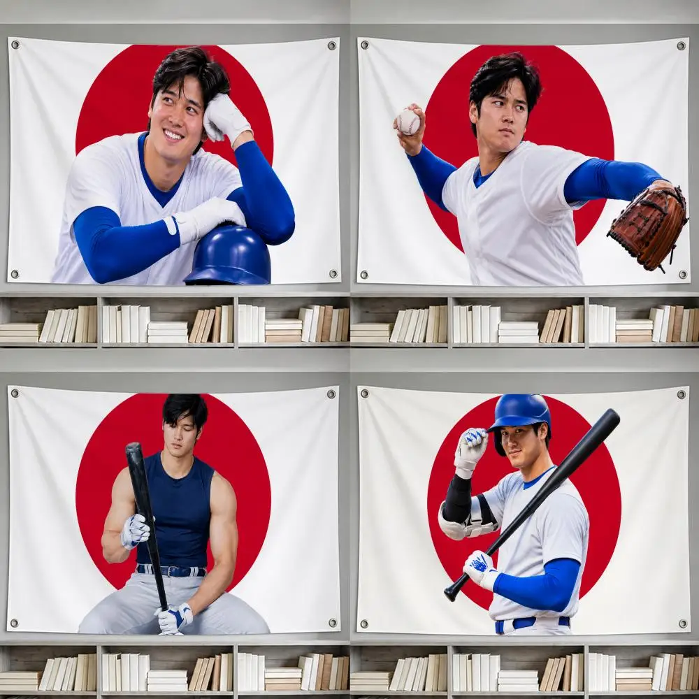 Athlete Shohei Ohtani Flags Wall Hanging Banner, Indoor Outdoor Decor for Yard Patio flag