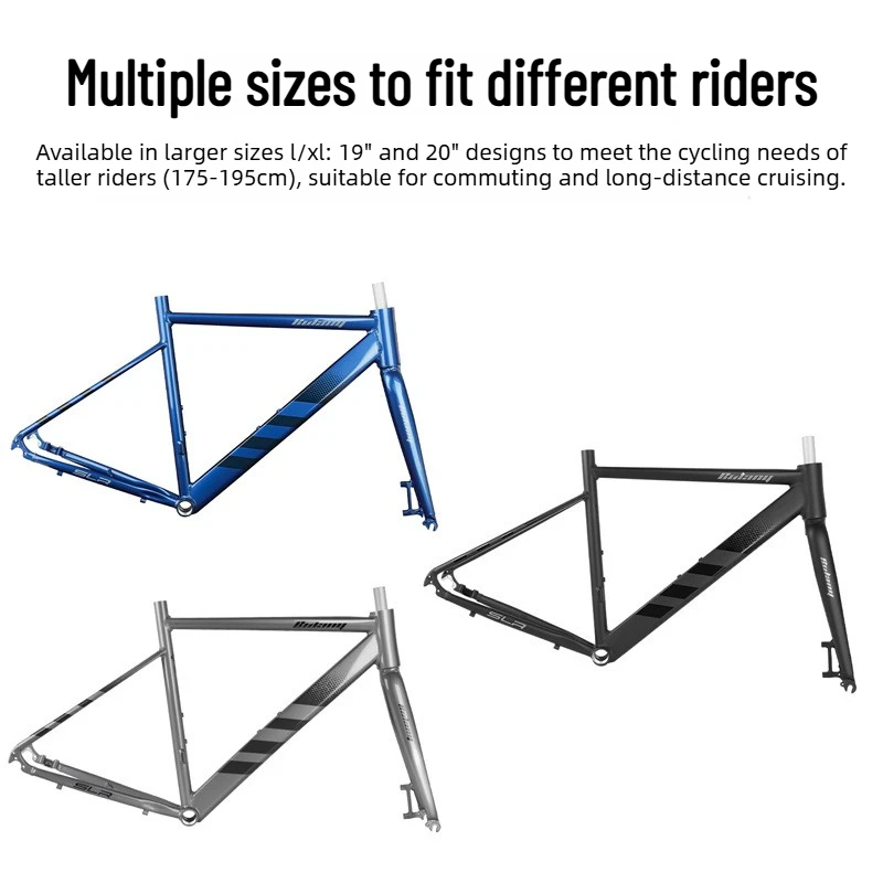 Cuadro de Bicicleta de Carretera BOLANY SRL, Aleación de Aluminio 6061, Cableado Semi-Interno, Freno de Disco, Compatible con Neumáticos 700c40c, 19 y 20 Pulgadas para 175-195 cm