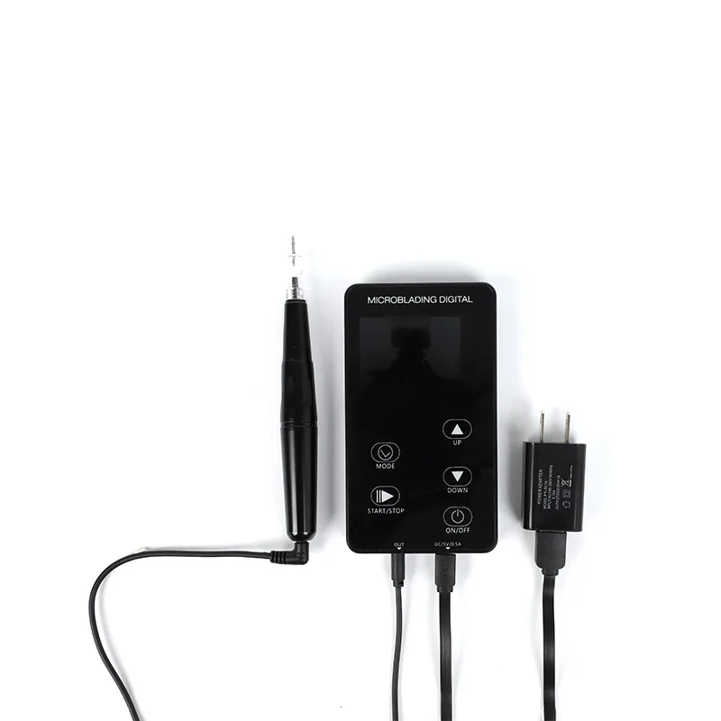 Appareil intelligent électrique Portable carré noir spécialisé, batterie PMU, Machine de maquillage Permanent, Kit de stylos avec 2 aiguilles de tatouage