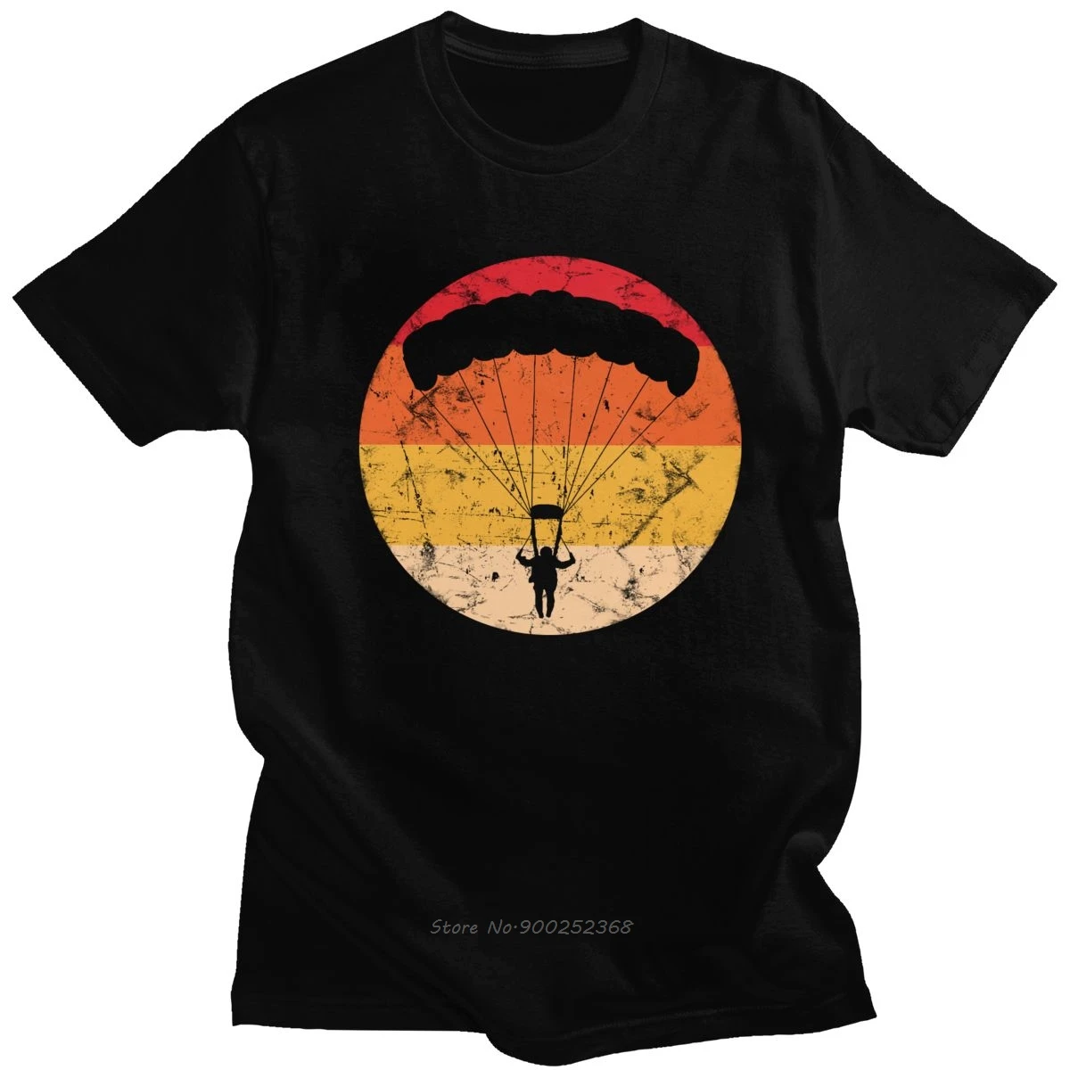 Vintage Paragliding Paraglider T-shirt Men Short Sleeves Parachuting Tee Parachute Tshirt O-neck Cotton T Shirts Harajuku Gift